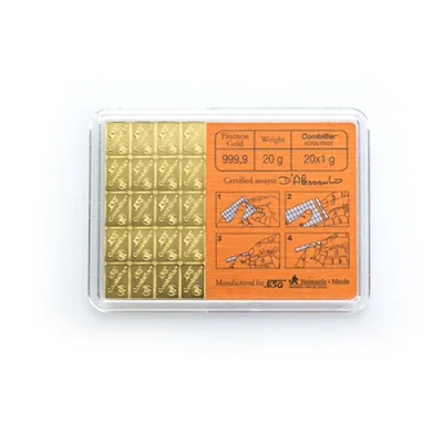 Goudbaar CombiBar 20 x 1 gram Valcambi