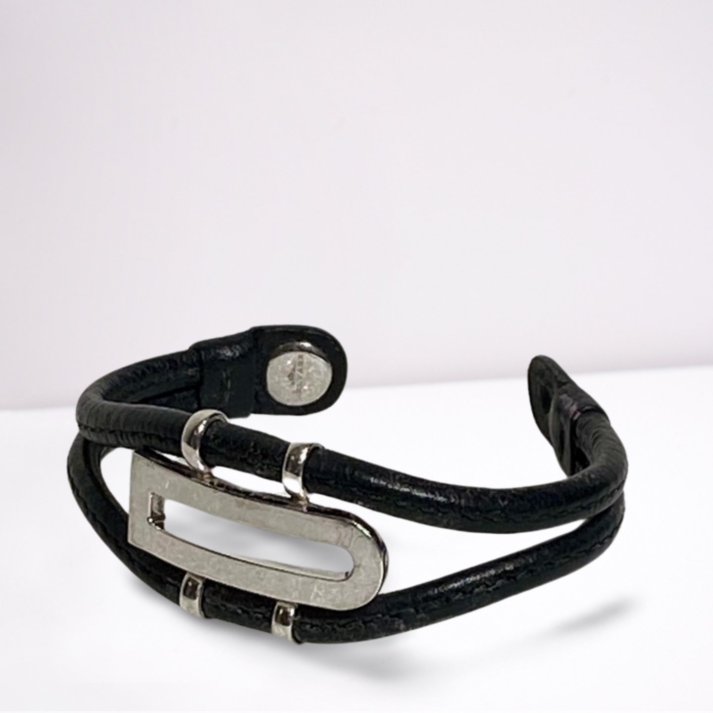 Delvaux Silver (925) Bracelet with leather