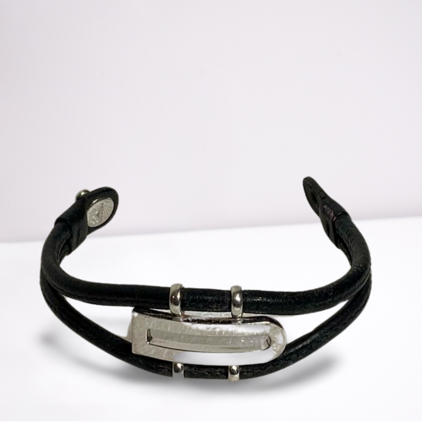 Delvaux Silver (925) Bracelet with leather